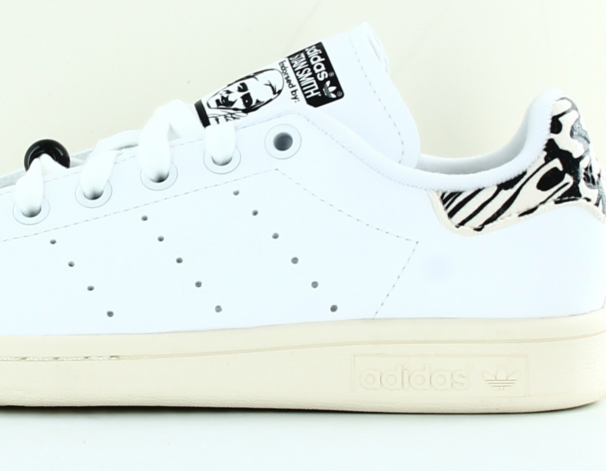 Adidas Stan smith print femme blanc beige noir