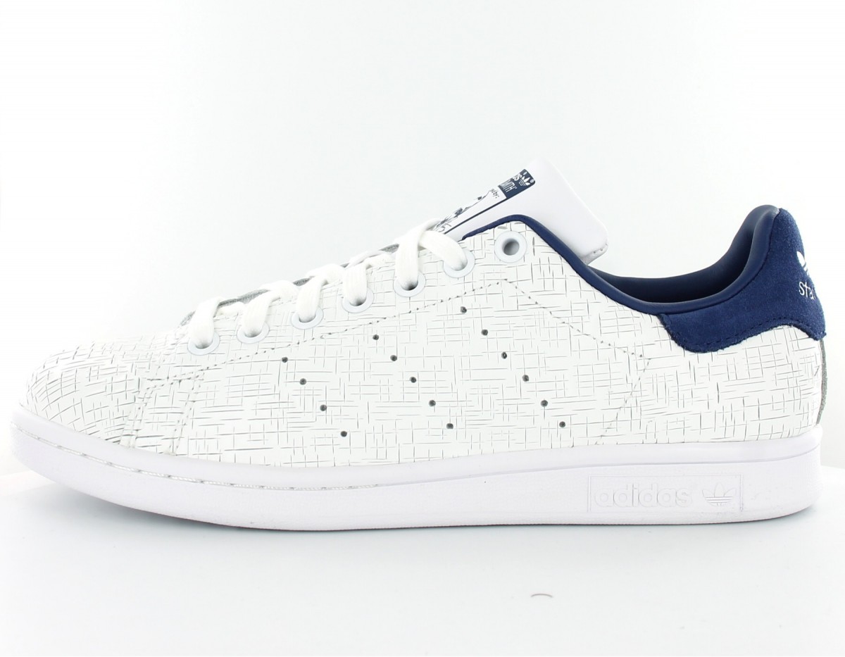 Adidas Stan Smith Strié Blanc-Bleu