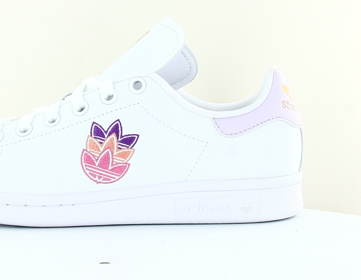 Adidas Stan smith triple trefle blanc violet