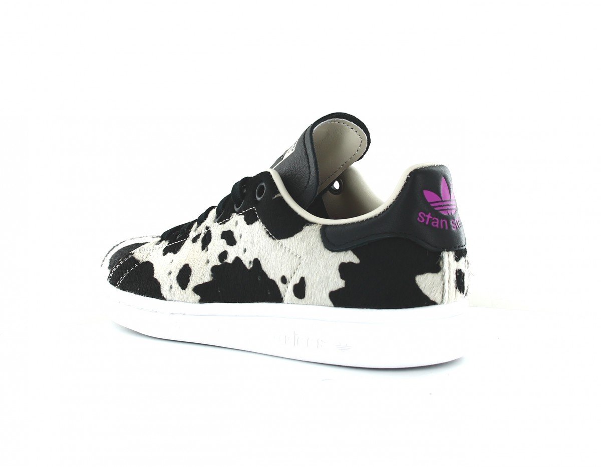 Adidas Stan Smith femme vache out loud blanc noir