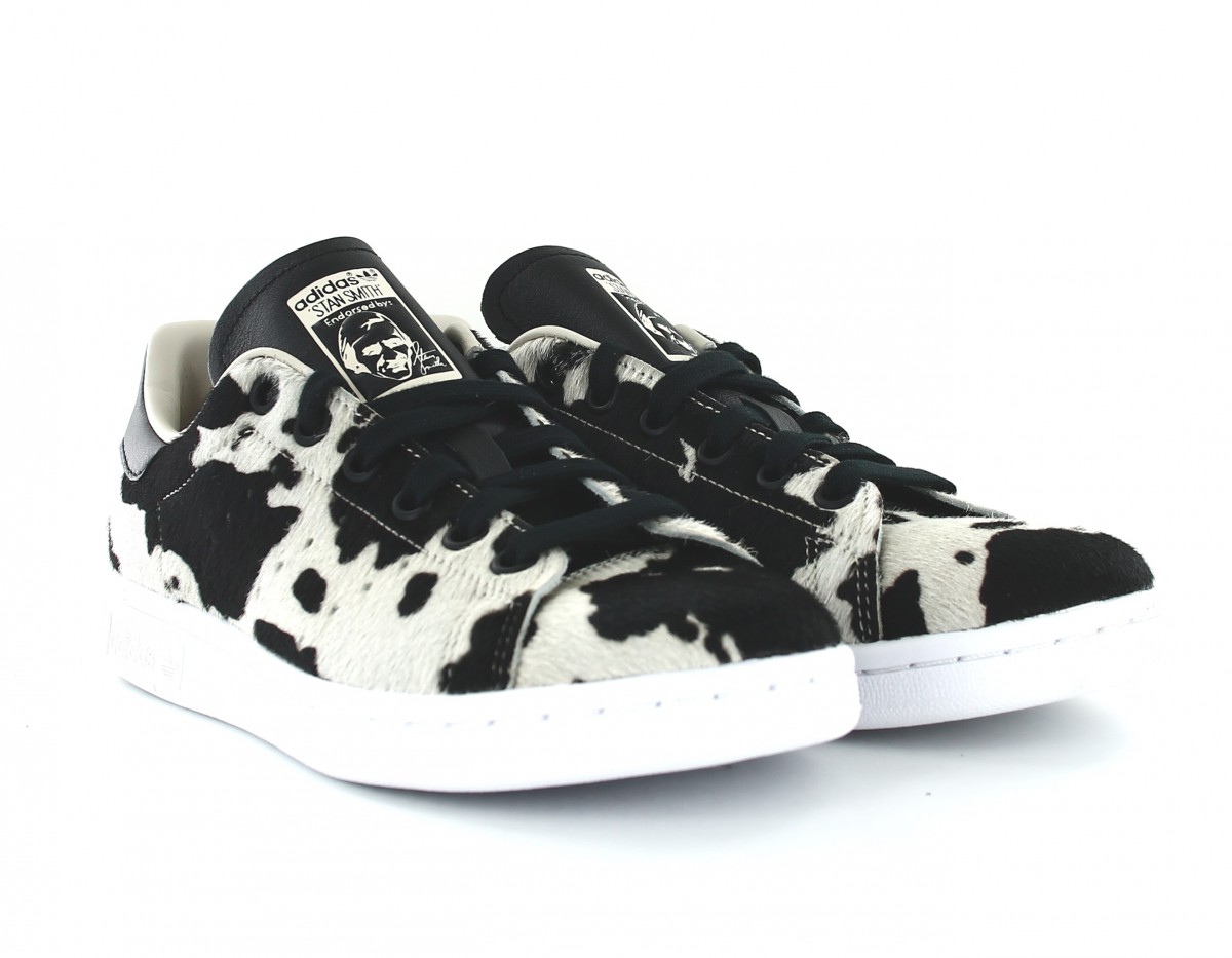 Adidas Stan Smith femme vache out loud blanc noir