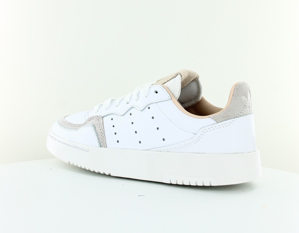 Adidas Super court junior blanc gris beige or