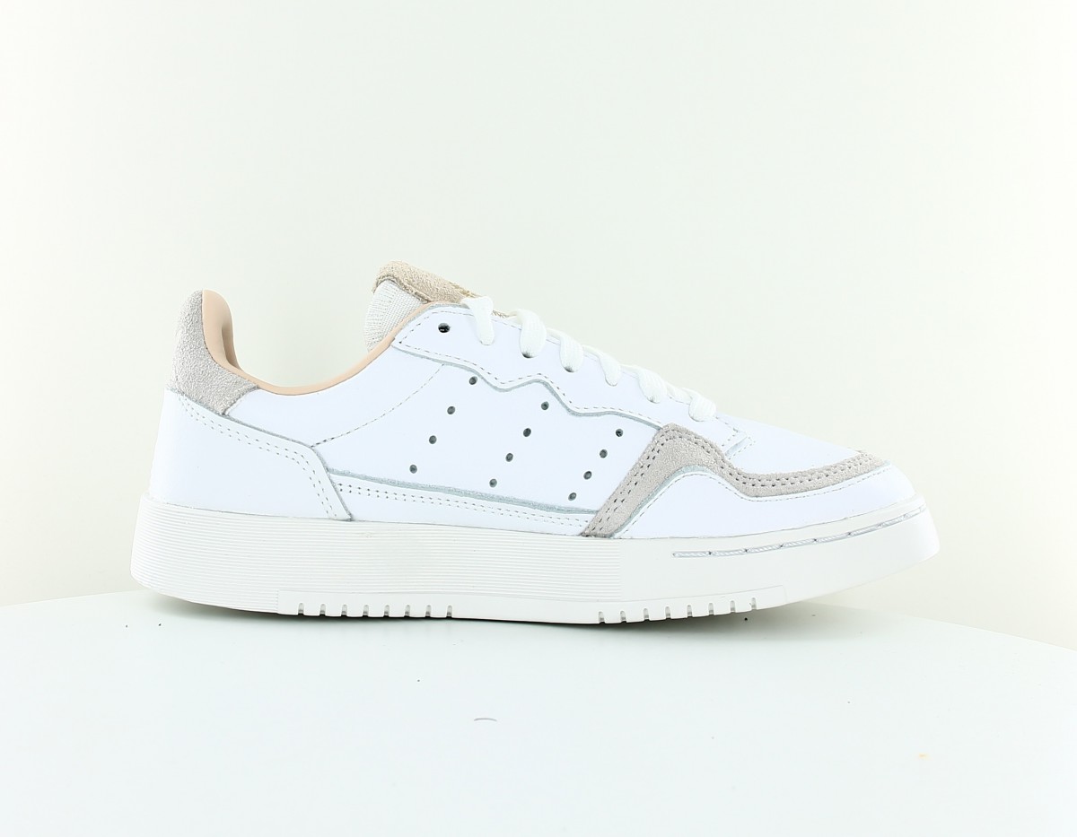 Adidas Super court junior blanc gris beige or