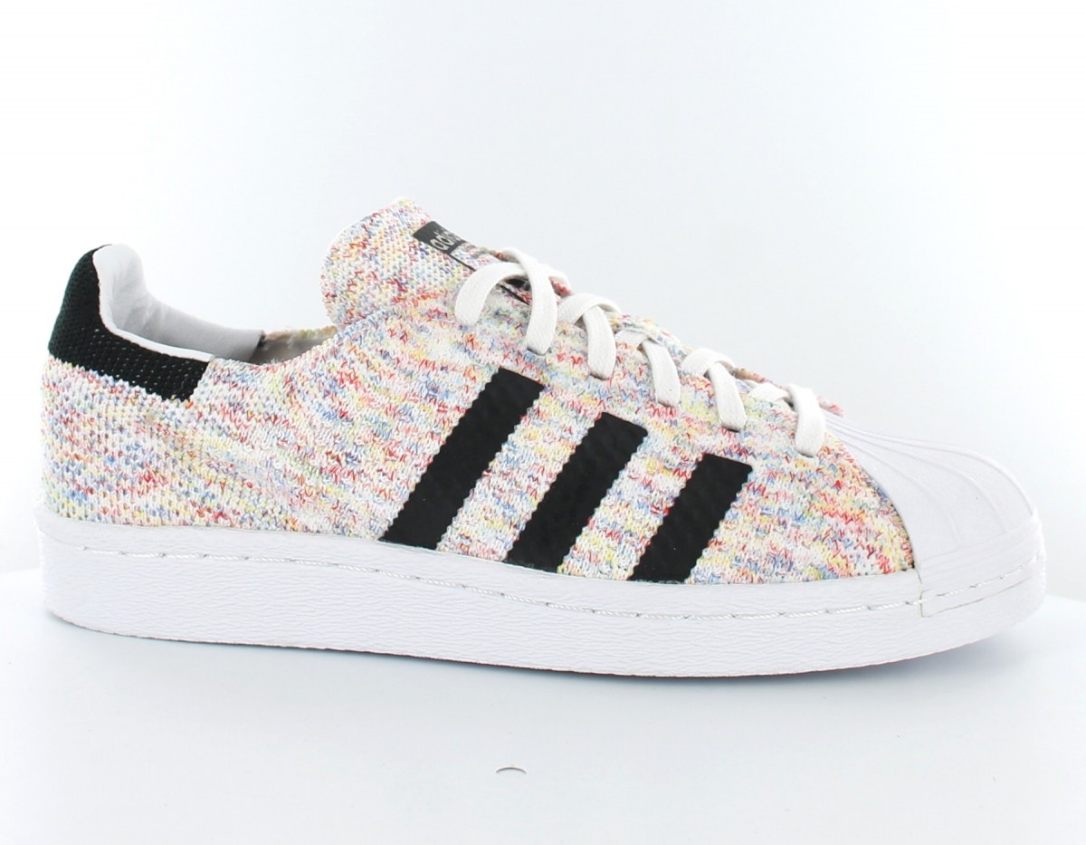 Adidas superstar 80s primeknit Blanc/Multicolor