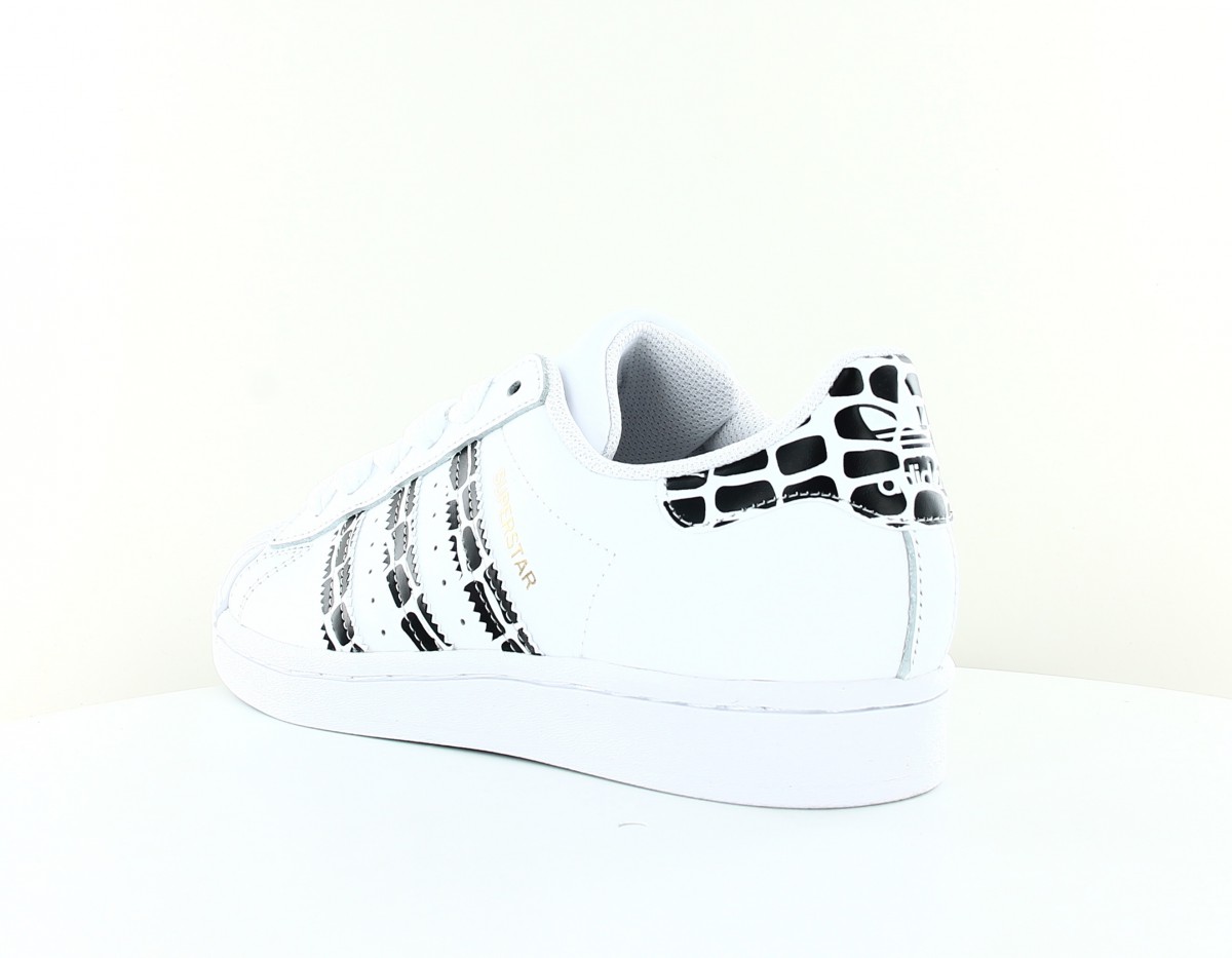 Adidas Superstar animal print blanc noir leopard or