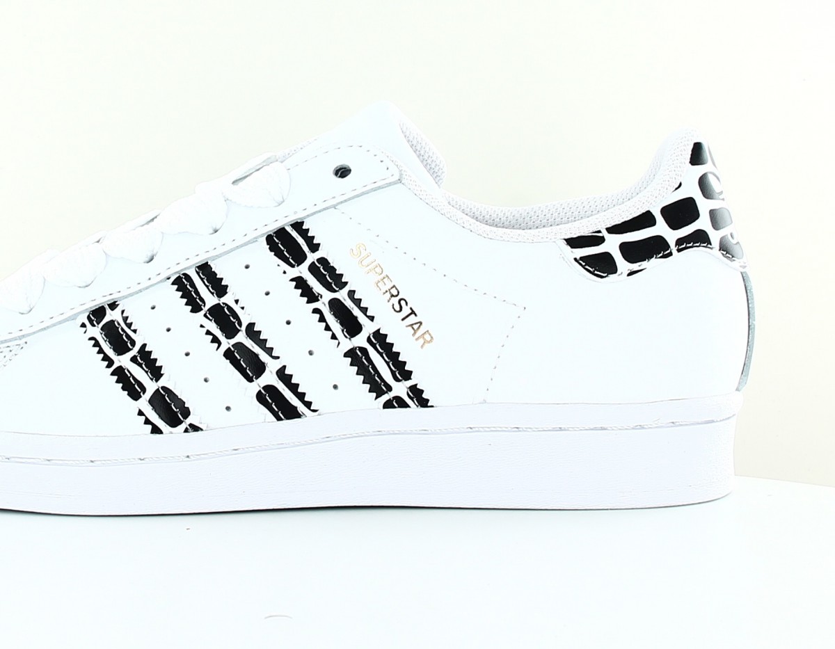 Adidas Superstar animal print blanc noir leopard or