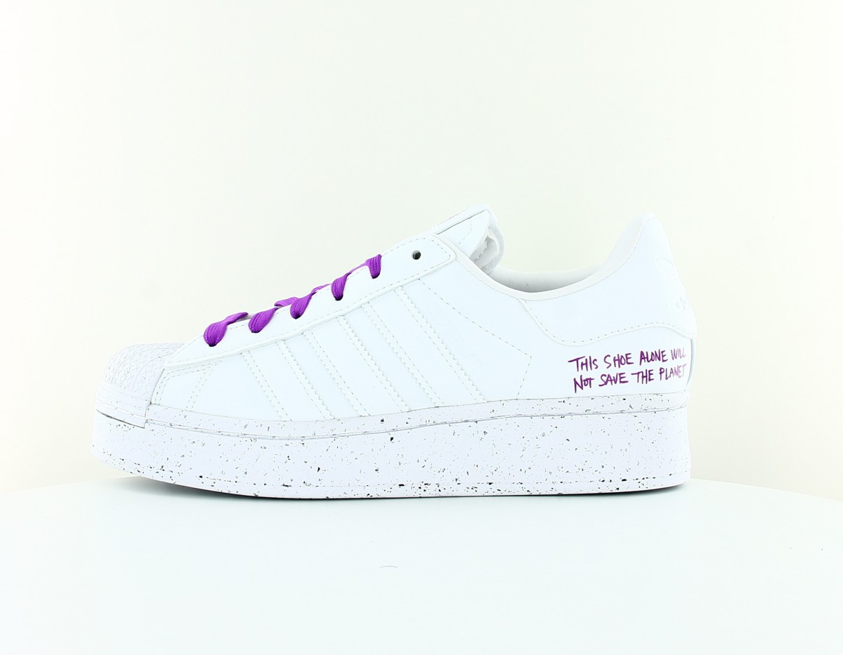 Adidas Superstar bold clean classic blanc violet