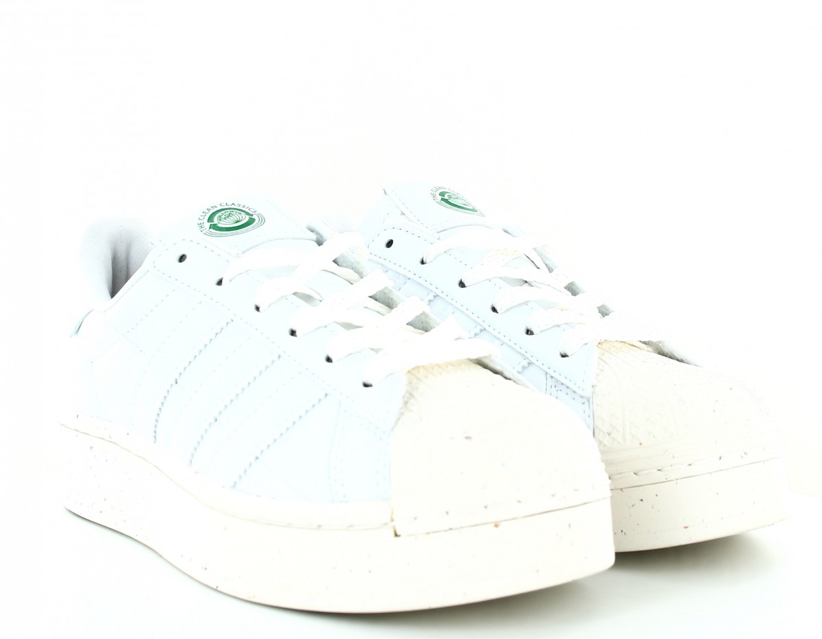 Adidas Superstar bold vegan blanc beige vert