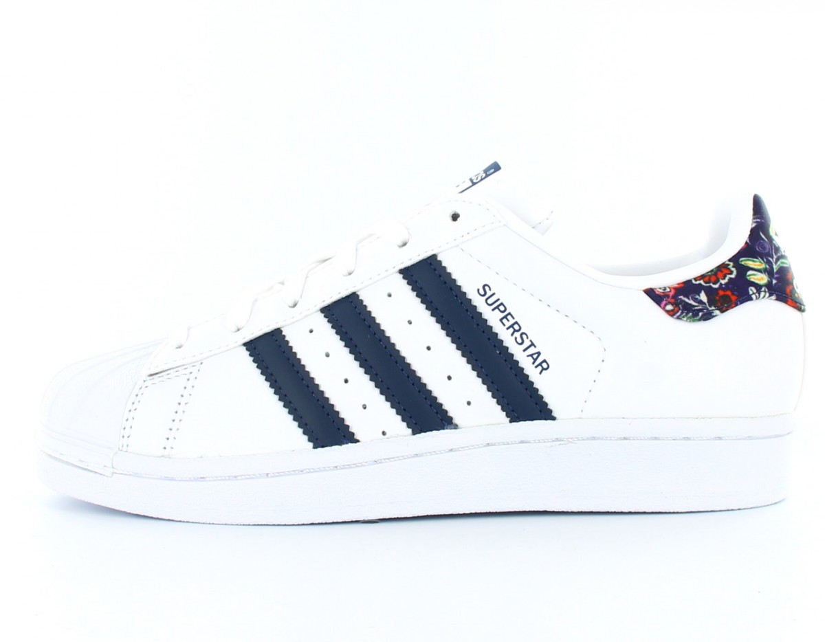 Adidas superstar x the farm company Blanc/Print/Bleu