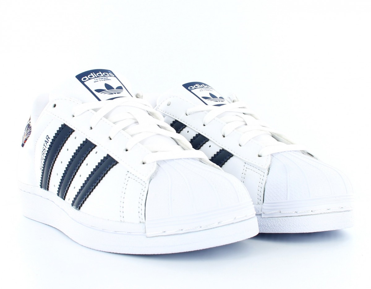 Adidas superstar x the farm company Blanc/Print/Bleu