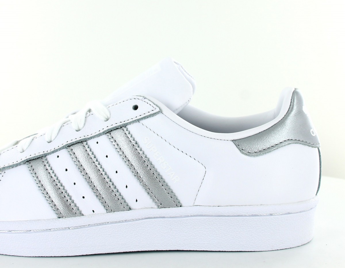 Adidas Superstar femme blanc argent