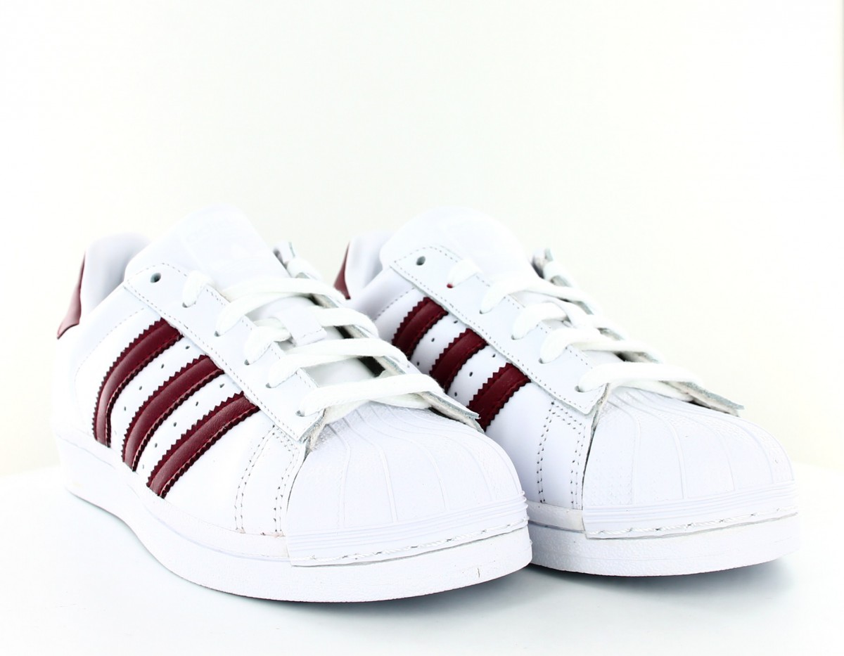 Adidas Superstar femme blanc bordeaux