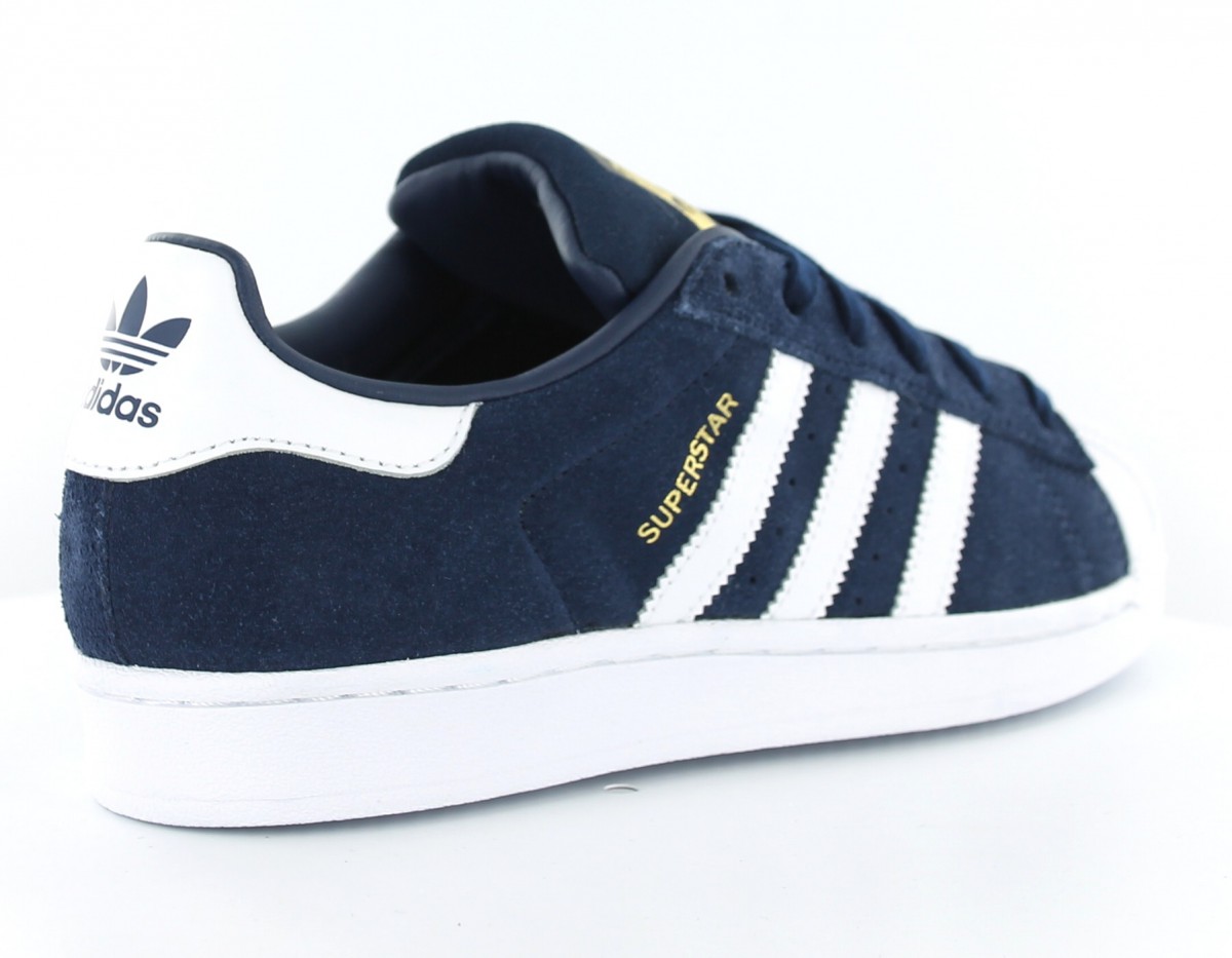 adidas superstar femme blanche et bleu marine