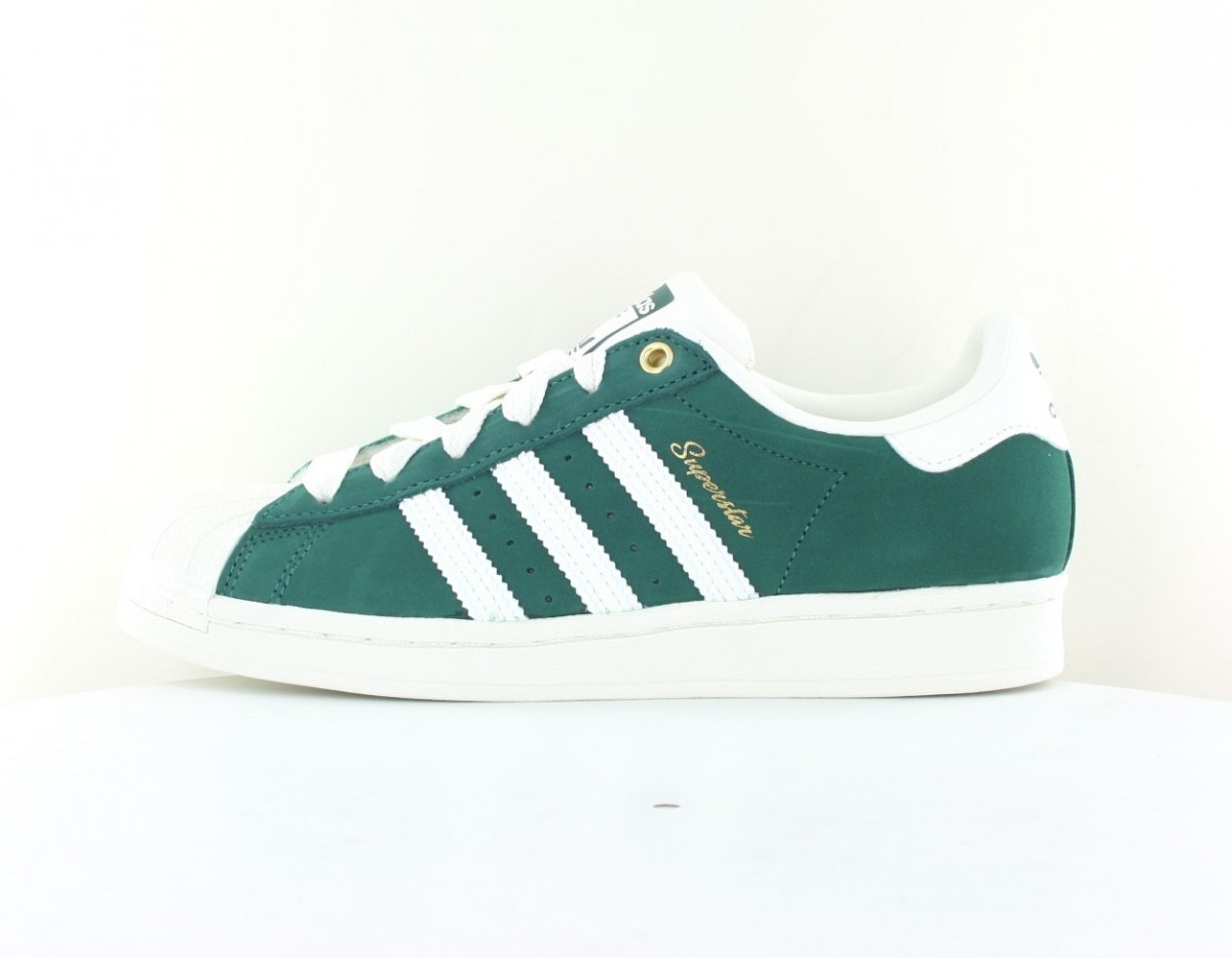 Adidas Superstar suede vert blanc