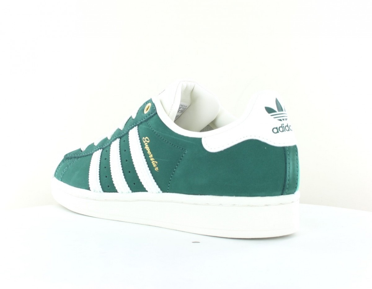 Adidas Superstar suede vert blanc