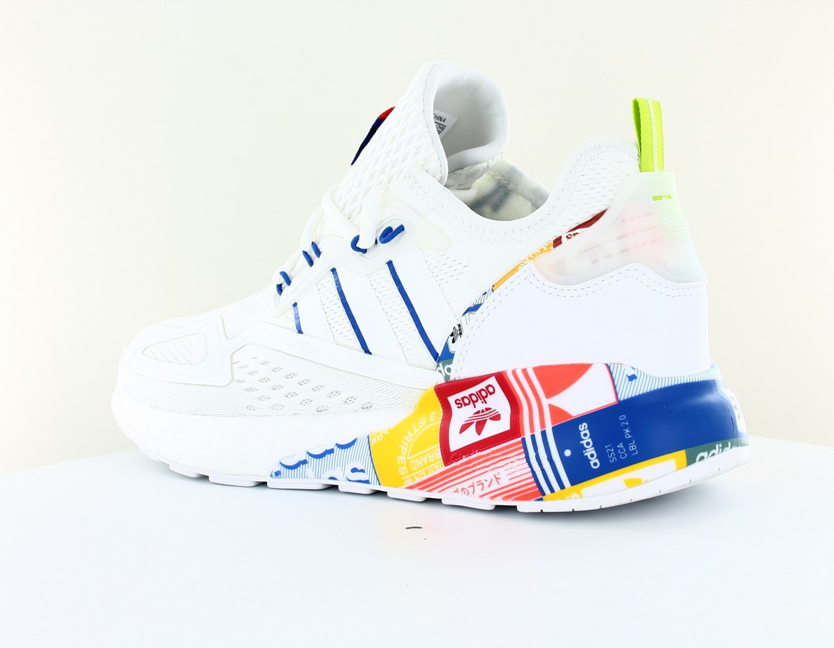 Adidas Zx 2k boost blanc multicolor logo