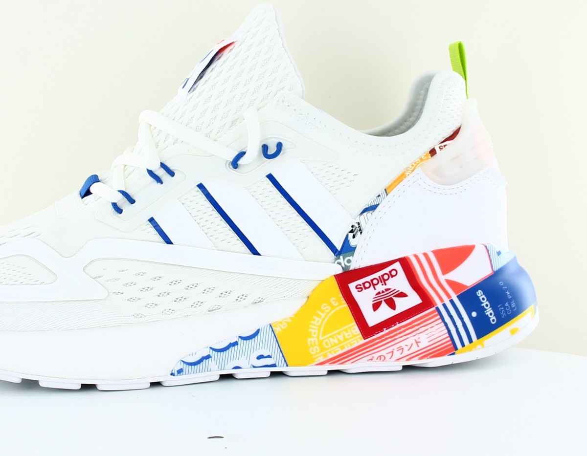 Adidas Zx 2k boost blanc multicolor logo