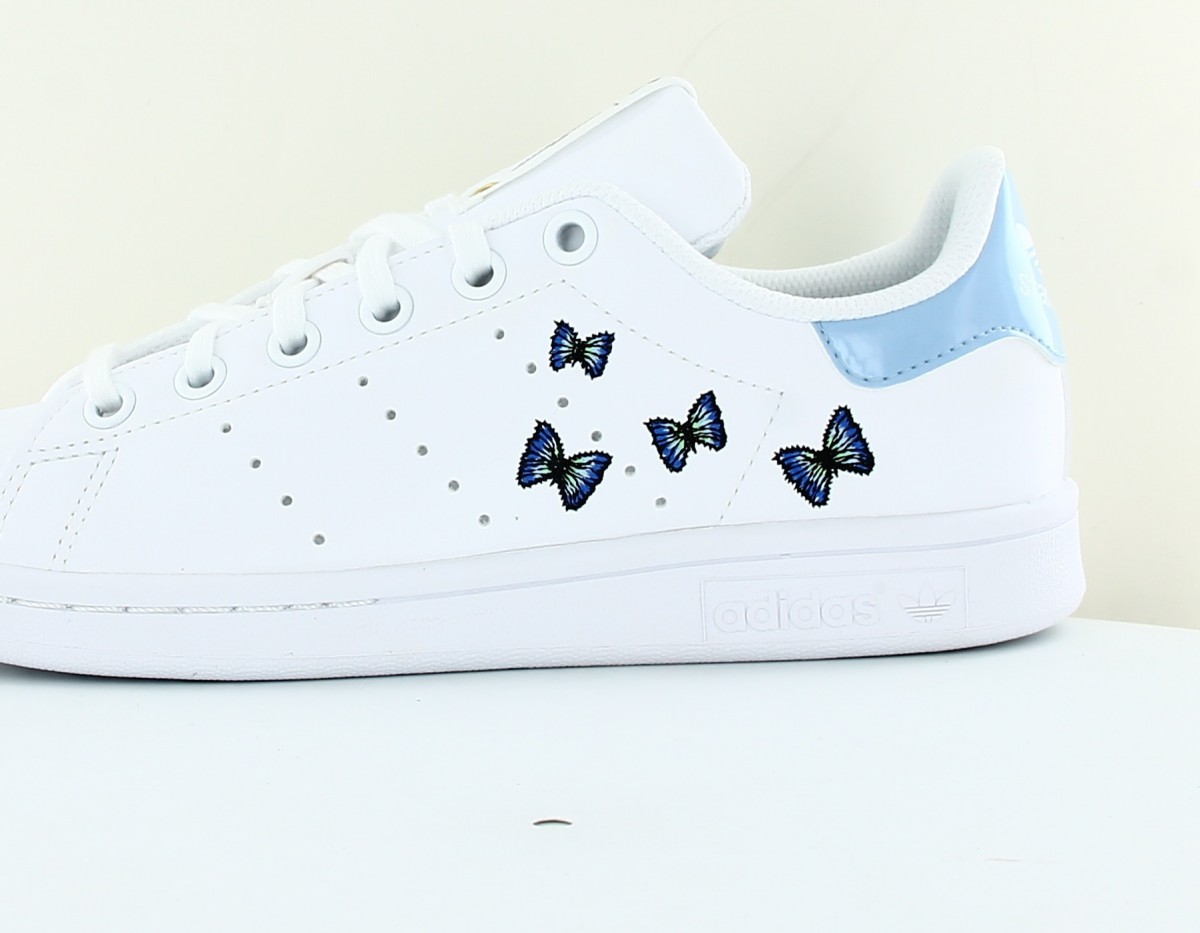 Adidas Stan smith j her studio london blanc bleu papillon