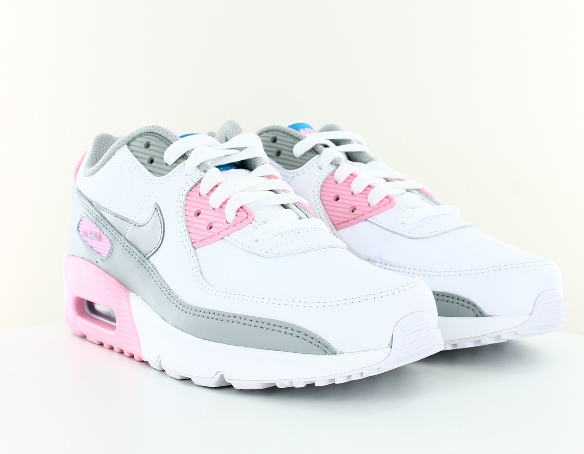 Nike Air max 90 gs blanc gris rose argent CD6864-004