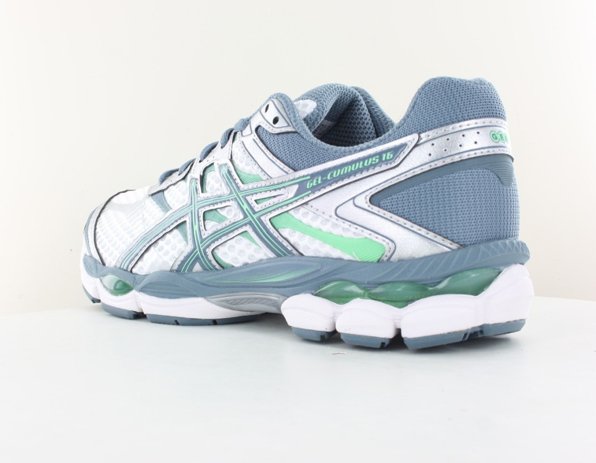 Asics Gel cumulus 16 blanc bleu vert