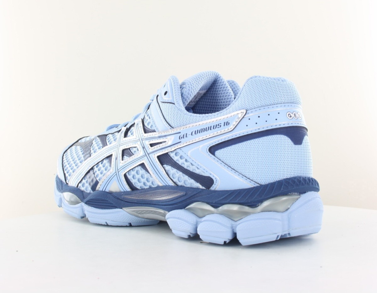 Asics Gel cumulus 16 bleu ciel bleu marine argent