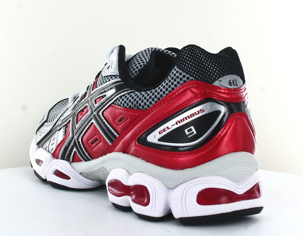 Asics Gel nimbus 9 argent noir rouge