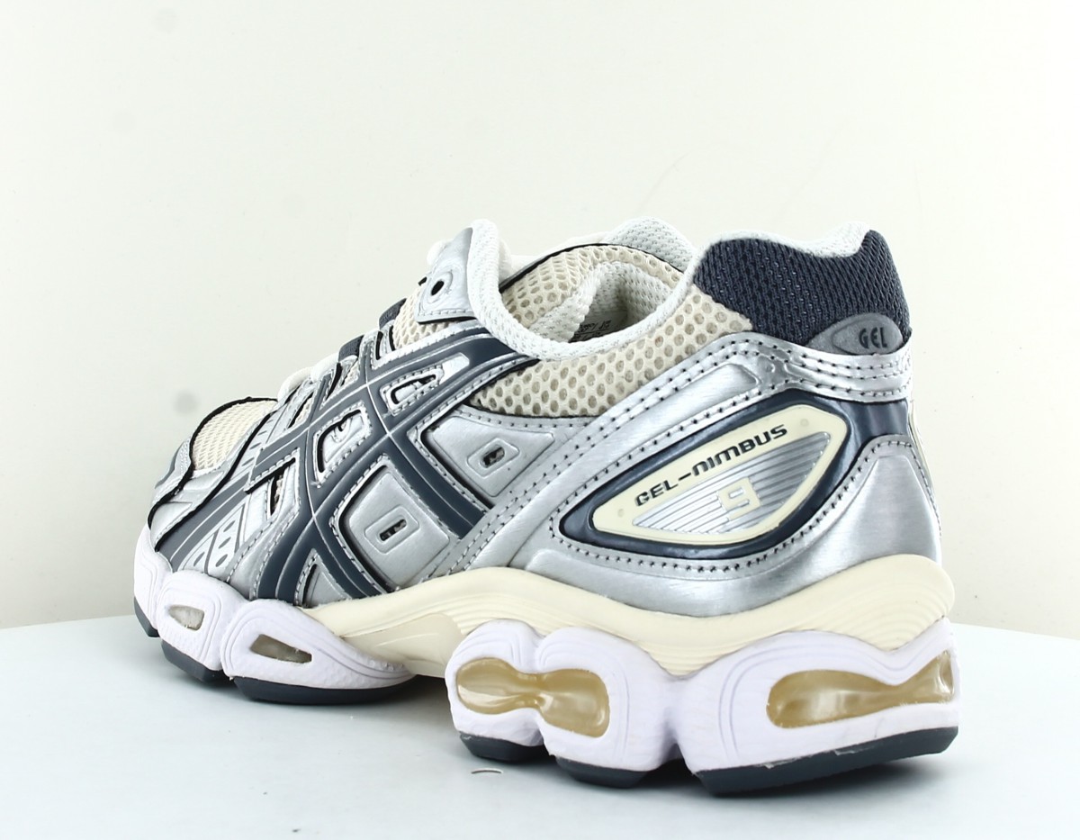 Asics Gel nimbus 9 beige gris argent