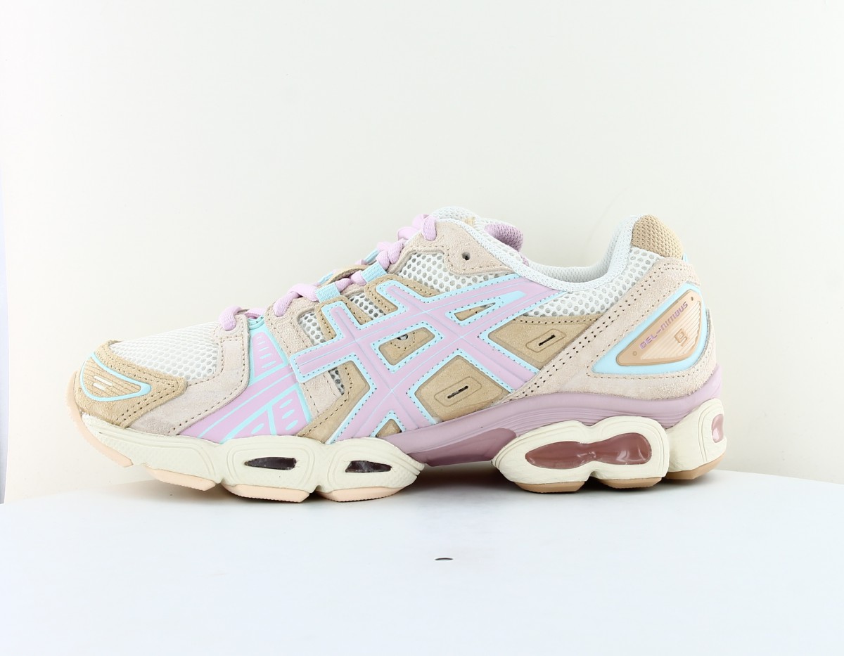 Asics Gel nimbus 9 beige rose bleu ciel