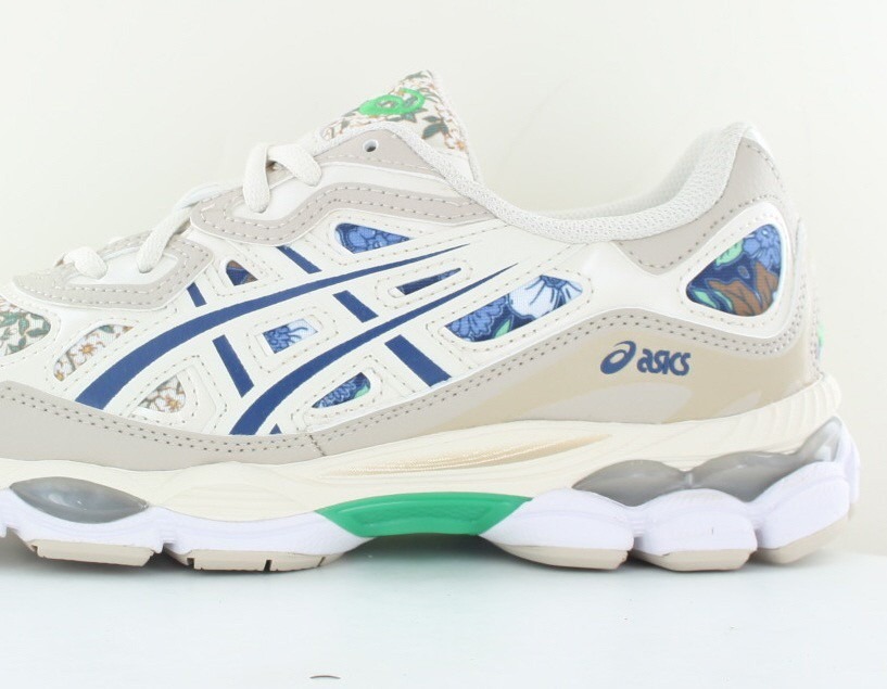 Asics Gel nyc beige floral bleu marine vert