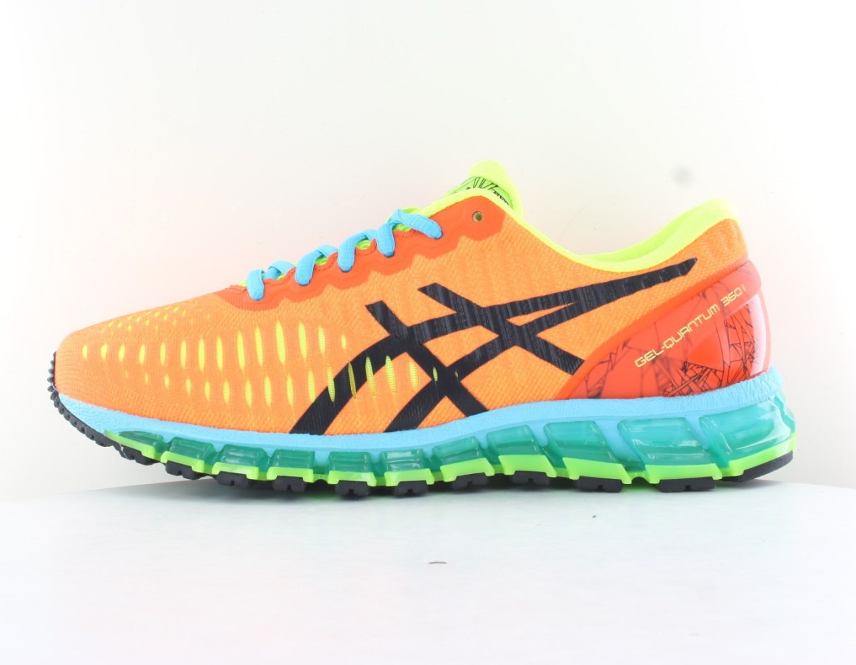 Asics Gel Quantum 360 1 orange noir bleu jaune fluo