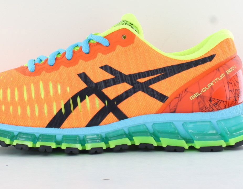 Asics Gel Quantum 360 1 orange noir bleu jaune fluo