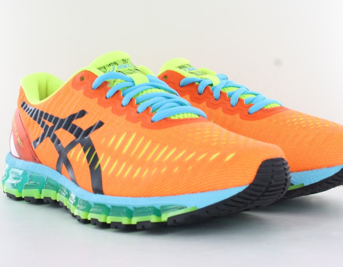 Asics Gel Quantum 360 1 orange noir bleu jaune fluo