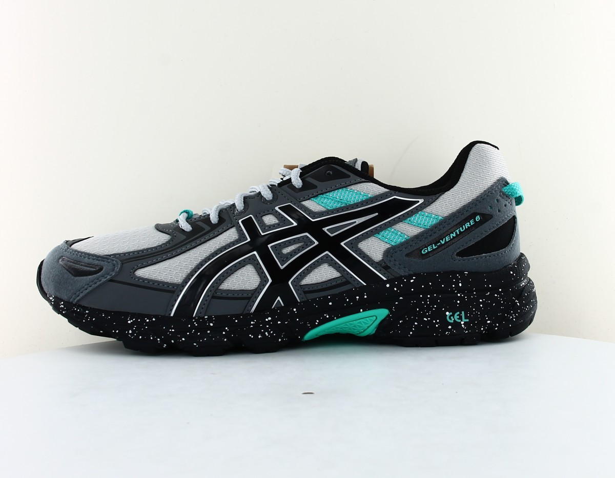 Asics Gel venture 6 noir gris turquoise speackle