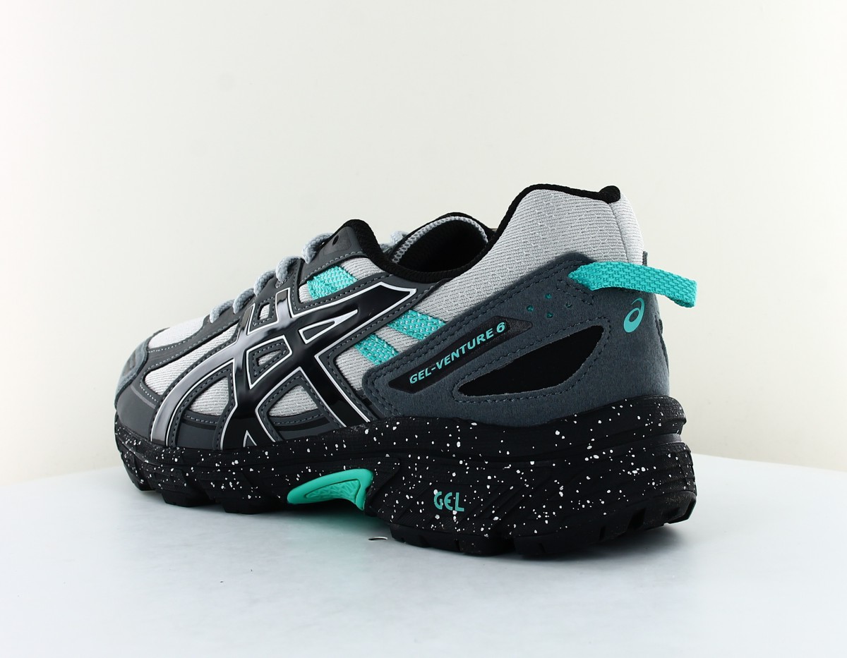 Asics Gel venture 6 noir gris turquoise speackle