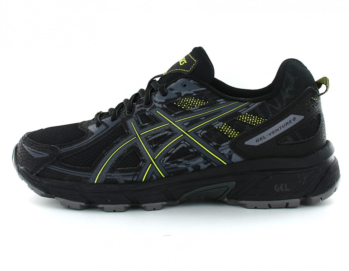 Asics Gel Venture 6 noir gris jaune fluo