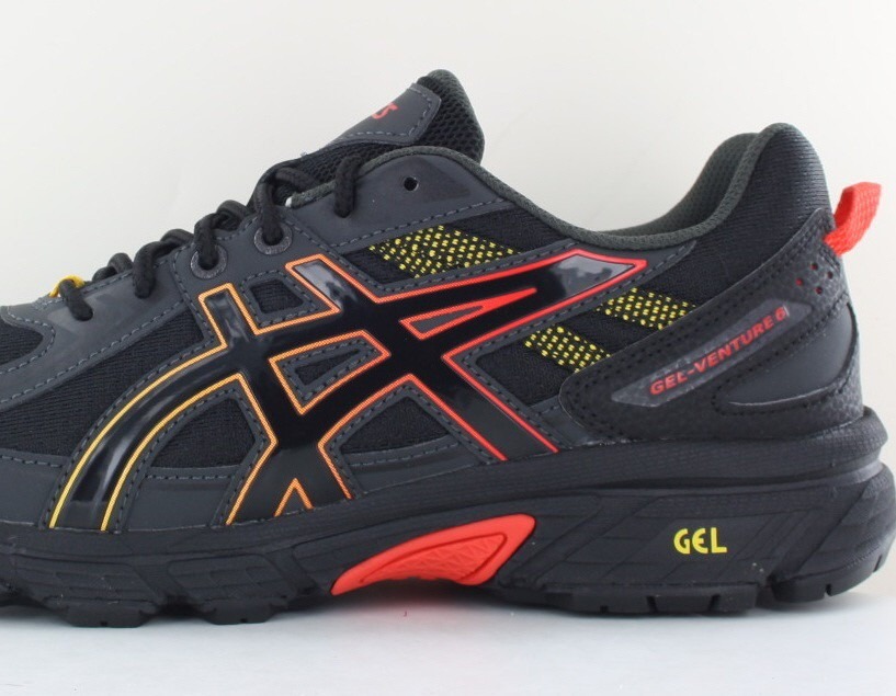 Asics Gel venture 6 noir rouge orange
