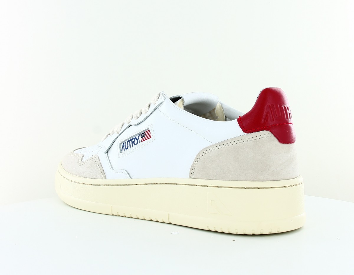 Autry Autry 01 suede blanc beige rouge