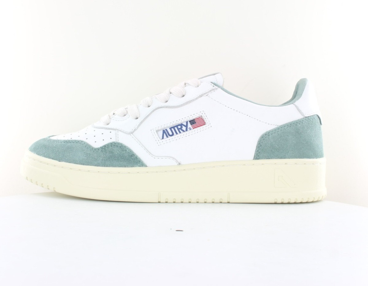 Autry Autry 01 suede chevre blanc vert militaire