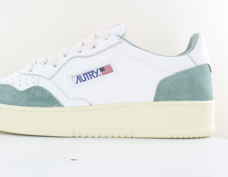 Autry Autry 01 suede chevre blanc vert militaire
