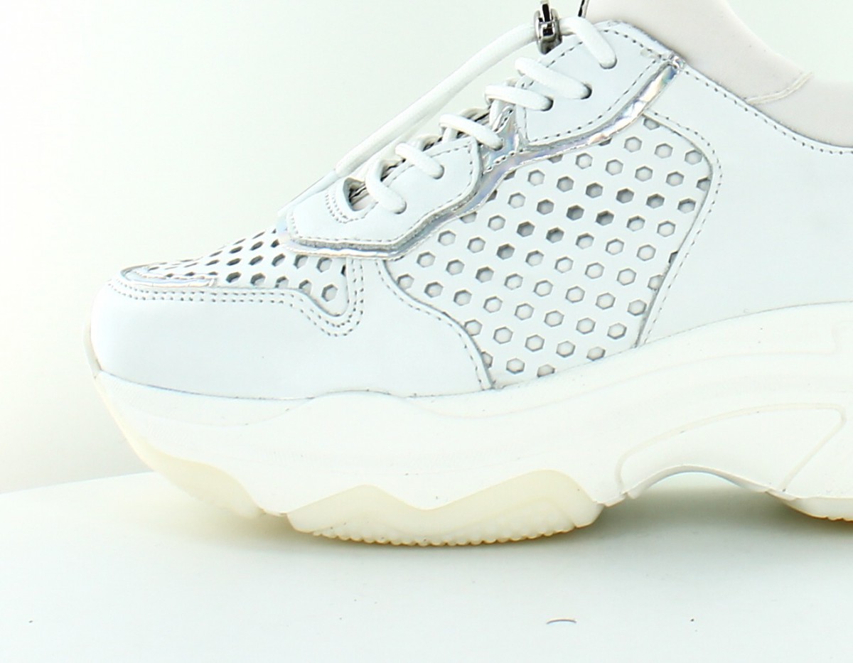 Bronx Baisley perforated blanc iridescent