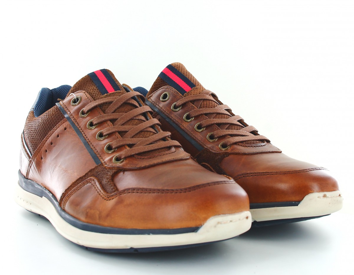 Bullboxer bull boxer sneaker marron cognac bleu