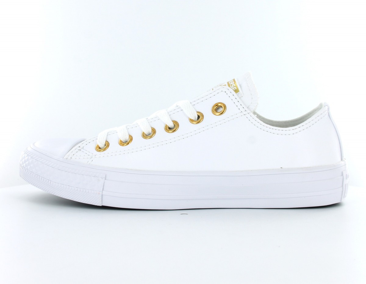 converse cuir femme blanche