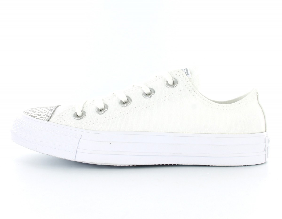 Converse Allstar Metallic toecap basse blanc-argent