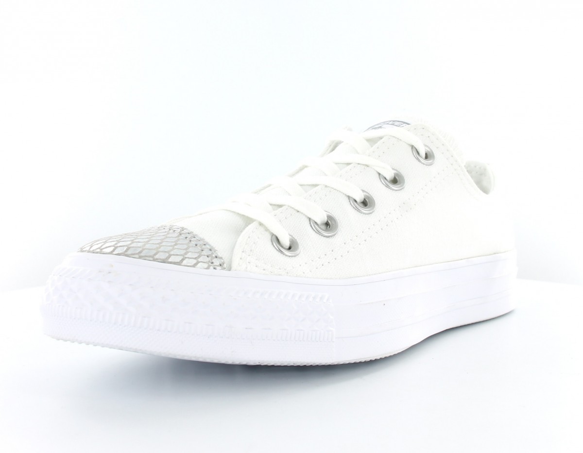 Converse Allstar Metallic toecap basse blanc-argent