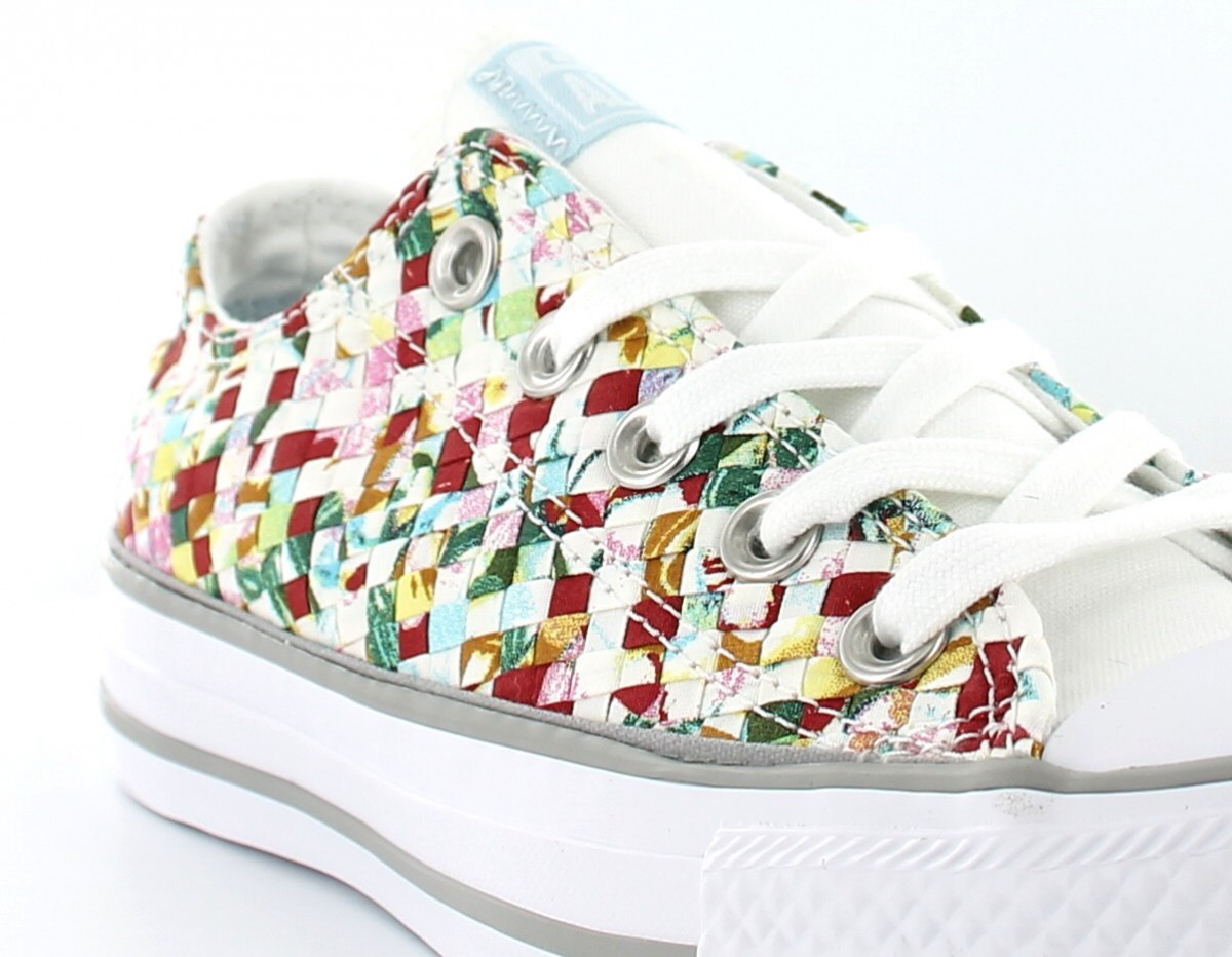 Converse Allstar Low Woven Blanc/Multicolor