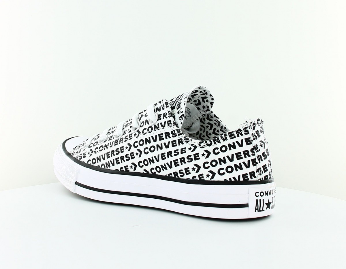 Converse Chuck taylor allstar ox logo blanc noir blanc