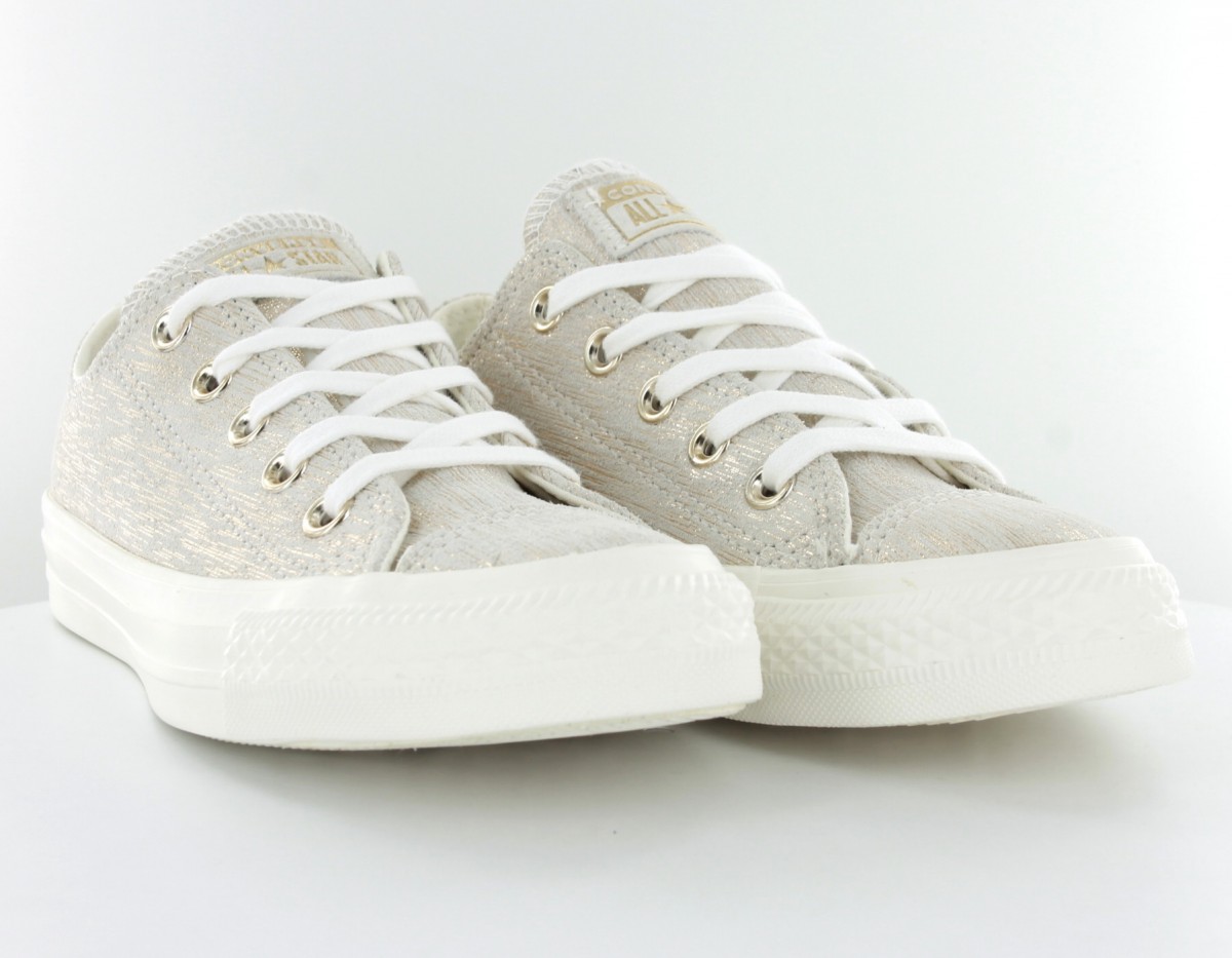 Converse Chuck taylor all star low métallic suede Beige métallic