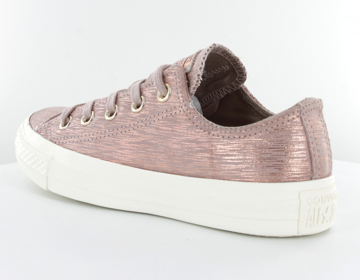 Converse Chuck taylor all star low métallic suede Rose métallic