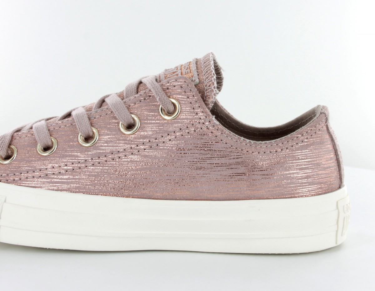 Converse Chuck taylor all star low métallic suede Rose métallic