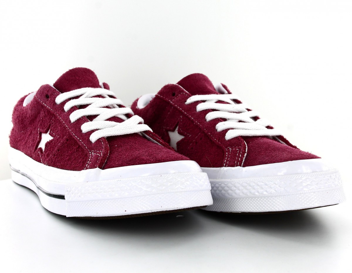 Converse One star premium suede Bordeaux blanc